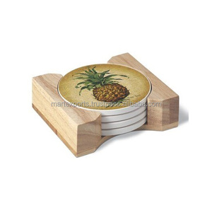 Posavasos de madera duraderos de alta calidad, alfombrillas para bebidas de nogal y arce de teca de Acacia, protegen las superficies de los anillos de agua, arañazos por calor - Product Image 4