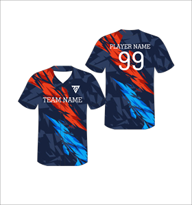 Maillot de baseball personnalisé pour homme, imprimé géométrique, sublimation, col en V, manches courtes, polyester respirant, toutes saisons - Product Image 4