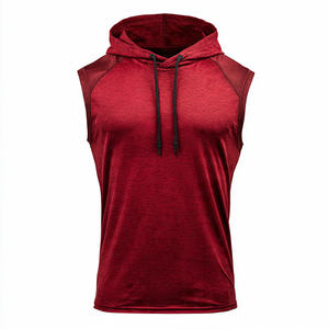 Camiseta sin Mangas con Capucha de Forro Polar de Poliéster/Algodón para Hombre, para Entrenamiento de Primavera, Gimnasio, Fisicoculturismo - Product Image 2