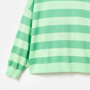 Sudaderas Unisex de Invierno Cálidas y Ecológicas de Algodón con Rayas Verdes, Puños Acanalados, Tejido de Punto y Bordado Griego Universitario para Mujer - Product Image 5