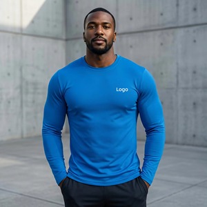 Private Label Wholesale Custom High Quality Premium Stretchy Fitness Gym Mesh UV Protection Sweat Absorbent Long Sleeve <b>Tshirt</b> - Product Image 5