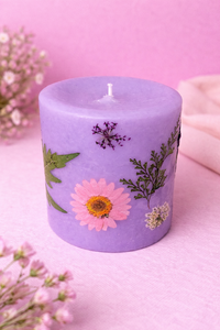 Vela de Parafina Decorativa Floral Elegante para Navidad y Diwali - Ecológica y No Tóxica (3x3 Pulgadas) Ideal para Compras al por Mayor - Product Image 2