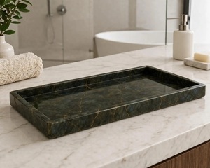 Stone Bathroom Accessories Set Natural Labradorite Marble Bath Set Soap Dispenser Tissue Holder & Tray for Hotel Bathroom Decor - Product Image 5