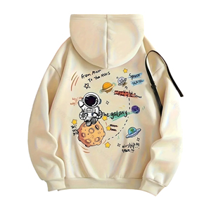 Sudadera con Capucha para Mujer, Talla Grande, Tejida, Transpirable, sin Forro, con Estampado Gráfico, con Cordón Ajustable, Informal, para Otoño/Invierno - Product Image 1