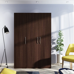 Modern <b>Wardrobe</b> Cabinet Flat Panel Door Hinged Design Metal Handle MDF Material Freestanding Bedroom Furniture Large Capacity - Product Image 6