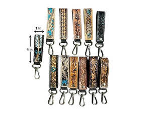 2025 gros nouveauté usiné à la main en cuir poignet porte-clés en cuir de vachette véritable Cowgirl porte-clés accessoires mignon porte-clés - Product Image 2