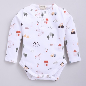 Body à manches longues en bambou biologique élasthanne de qualité supérieure imprimé d'animaux de ferme pour jouets en peluche - Product Image 2