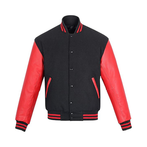 Chaqueta Varsity con Cuello de Piel Sintética para Hombre, Mezcla de Lana, Ribete de Felpa Extraíble, Estilo Béisbol Universitario, Lujosa, Desmontable, para Invierno - Product Image 1