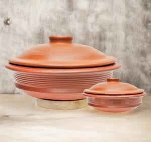 Juego de ollas de barro terracota auténticas hechas a mano con tapas, para cocina de gas, ecológicas, resistentes al calor, para cocinar y servir. - Product Image 6