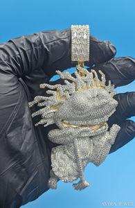 Colgante Moderno de Moissanita Estilo Hip Hop, Plata de Ley 925 Sólida con Baño de Oro Rosa Amarillo, Unisex, Sin Níquel, Sin Plomo - Product Image 4