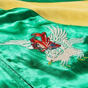 เสื้อแจ็คเก็ตวาร์ซิตี้ผ้าซาตินราคาประหยัดจากสหรัฐอเมริกา เสื้อแจ็คเก็ตบอมเบอร์ผู้ชาย รับทำโลโก้ ผู้ผลิตชุดกีฬาระดับพรีเมียม ขายส่ง - Product Image 4