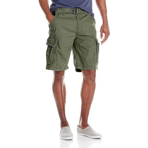 Pantalones Cortos Cargo de Cintura Media con Botones, Estilo Bermuda Casual con Bolsillos, Tela de Lona 100% Algodón - Product Image 1