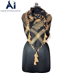 Pañuelo Árabe Cuadrado 100% Algodón Keffiyeh Shemagh con Patrón Geométrico a Cuadros, Transpirable y Ligero para Hombre, Proveedor Mayorista de India - Product Image 3