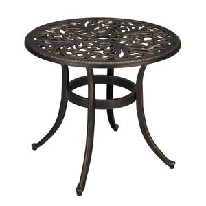 Tavolo da Giardino Rotondo Phoenix 23,6 Pollici in Alluminio Pressofuso con Finitura Bronzo - Product Image 5