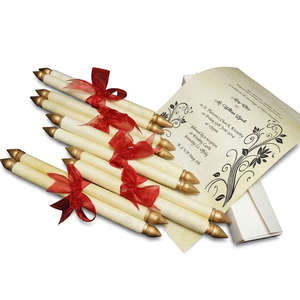 Invitaciones de Boda de Lujo en Pergamino, Diseños Personalizados Hechos a Mano, OEM, Venta al Por Mayor, Marca Privada, Exportación Premium a Todo el Mundo - Product Image 1