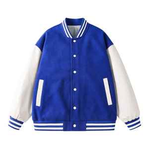 High Quality Baseball Jacket Stitching Chenille Patch Embroidery Stand Collar Letterman Varsity Jacket for <b>Men</b> - Product Image 5