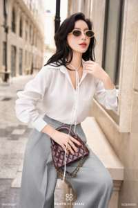 เสื้อเชิ้ตแขนยาวผู้หญิง รุ่น DAISY Vietnam VIVI KA สไตล์ลำลอง ปกคอพับได้ ปักลายผ้า - Product Image 4