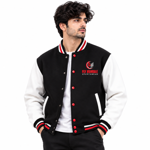 <b>Fly</b> Humble <b>Men's</b> Varsity <b>Jacket</b> Black White Red Embroidered Logo Preppy Style Regular Fit Autumn Wear wholesale rate 2026 - Product Image 6