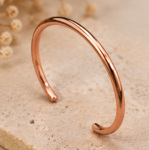 Handcrafted Polished Solid Copper Round <b>Wire</b> Bangle Cuff Magnetic Pure Copper Bracelet Exquisite Metal Jewelry - Product Image 3