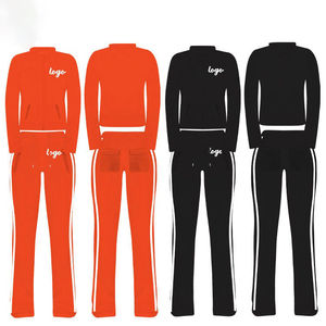 Ensembles de survêtements personnalisés pour femmes : veste à capuche zippée et pantalon évasé (legging) – Ensemble 2 pièces pour l'entraînement - Product Image 2