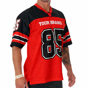 Maillot de football américain personnalisé pour homme, en mesh, avec logo OEM imprimé, tenue d'équipe respirante, style streetwear oversize - Product Image 5