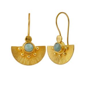 Pendientes de gota de latón chapados en oro personalizados de alta calidad Cuarzo ahumado Nueva joyería de moda Forma de gancho de moda Mujer 6mm - Product Image 4
