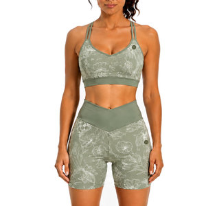 Ensemble de sport côtelé sans couture de haute qualité pour femme – Tenue de fitness et d'entraînement extensible deux pièces - Product Image 1
