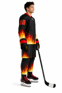 Uniforme de hockey sur glace personnalisé avec nom d'équipe, couleur unie, taille adulte, sublimation / Vêtements de sport pour jeunes, 100% polyester - Product Image 2