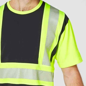 Hi <b>Vis</b> Reflective Cotton <b>T</b> <b>Shirt</b> for Men <b>High</b> Visibility Safety Work-wear <b>Shirt</b> Lightweight <b>T</b>-<b>Shirts</b> for Construction Road Work - Product Image 5