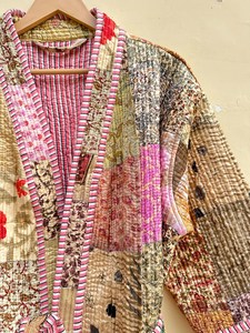 Veste matelassée indienne faite à la main 100 % coton, écologique, anti-plis, respirante, séchage rapide, avec poche avant, coupe classique, hiver automne - Product Image 4