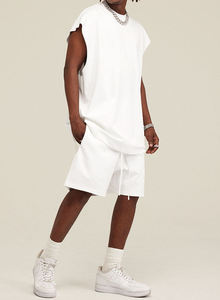 Wholesale Custom Men Summer Set OEM Manufacturer Private Label Supplier Bulk Production 210GSM Waffle Knit Comfort Kit - Product Image 3