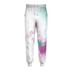 Men's <b>White</b> Printed Sweatpants With Wolf Pattern Elastic Waist Drawstring Casual <b>Joggers</b> Midweight Cotton Autumn Wear - Product Image 5