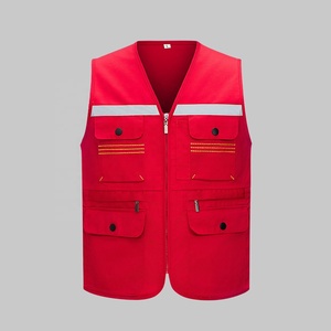 Gilet de travail bleu gris pour hommes, col en v, avec fermeture éclair et poches, vêtements d'extérieur décontractés respirants, coupe régulière, printemps - Product Image 3