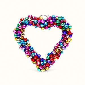 Hot Sale Metal Heart Shape Christmas Hanging Ornament | Multi Color Aluminum Jingle Bell Xmas Tree Decoration Festival Gift Deco - Product Image 3
