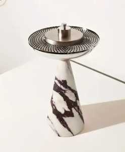 Quemador de incienso eléctrico de lujo con diseño de mármol, quemador de incienso árabe Oud, soporte de incienso de metal, decoración para el hogar con fragancia. - Product Image 6
