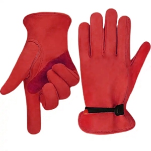 Reinforced Cowhide Grain Leather Workwear <b>Gloves</b> Comfortable Safety Industrial Hand Protection for <b>Drivers</b> and Gardeners - Product Image 2