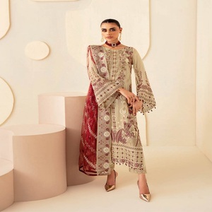 Heavy Embroidered Chiffon <b>Wedding</b> Dresses for Women 3-Piece <b>Suite</b> by Ramsha Volume Dastoor Indian & Pakistani Clothing - Product Image 2