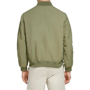 <b>Men</b>’s <b>Lightweight</b> <b>Casual</b> Bomber <b>Jacket</b> Stylish Ribbed Collar Elastic Cuffs Hem Smooth Zip Up Front Long Sleeves Convenient Side - Product Image 2