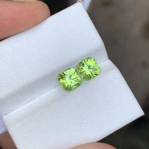Par de Gemas Sueltas de Peridoto Natural, Corte de Precisión, Color Verde, Piedra de Joyería Premium - Product Image 6