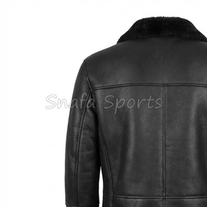 Bomber Shearling Leather <b>Jacket</b> For Men's Thick Faux <b>Fur</b> <b>Lined</b> Winter Leather Outfits Heavyweight Warm Biker <b>Jacket</b> Coat - Product Image 6