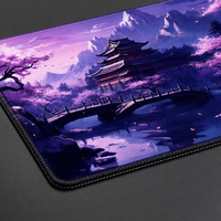 Tapis de souris de jeu personnalisé Bullheaded avec motifs de fleurs de cerisier, base en caoutchouc lisse, imperméable et antidérapante
