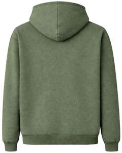 Sweat à capuche vert olive avec logo minimaliste en strass, coupe oversize, en molleton épais, avec poche kangourou, streetwear personnalisé pour homme - Product Image 2