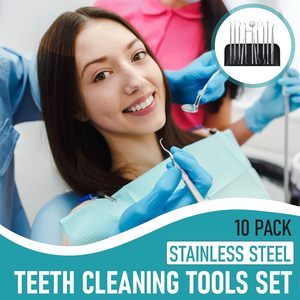 Dental Kit Tools Stainless Steel Plaque Remover & Tartar Pick Set with Tooth & Tongue Scraper for Dentist, Personal & Family Use - Product Image 2