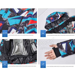 Traje de Esquí para Hombre con Capucha Desmontable, Diseño Moderno, Impermeable, Transpirable, Ropa de Invierno para Exteriores - Product Image 3