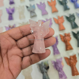 Figuras de Ángel de labradorita talladas a mano, piedras preciosas de cristal Natural, piedra semipreciosa, bolsillo curativo hecho a mano - Product Image 5