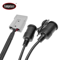 Prise à 2 Cigarettes Haute Intensité 50A 600V avec Couvercle Étanche, Isolation PVC pour Chargement de Batterie, Conducteur en Cuivre Nu AWG16