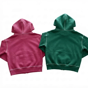 <b>Vintage</b> Custom Aesthetic <b>Racing</b> <b>Jacket</b> Oversized Cartoon Print Streetwear Embroidered Contrast Stitch 100% Cotton Men's Hoodie - Product Image 2