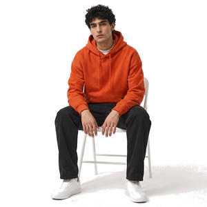 Sudadera con capucha personalizada para hombre, de algodón suave y felpa, estilo casual, con etiqueta tejida personalizada y detalles de la marca. - Product Image 5