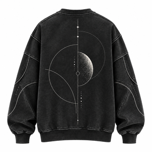Sudadera Minimalista de Felpa Sólida, Transpirable y Ecológica, con Bolsillo, Corte Regular, Cuello Redondo, Unisex, Negra, Tejida, para Invierno - Product Image 3