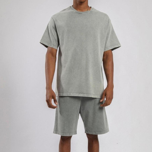 Conjunto de Traje de Verano para Hombre, Personalizado, al por Mayor, de Alta Calidad, Manga Corta, Pantalones Cortos, Delgado, Holgado, Color Sólido, Tejido 100% Algodón, Secado Rápido 2026 - Product Image 6